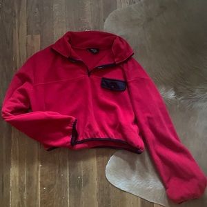 FLEECE CROPPED ZIPUP JACKET, QUARTER ZIP